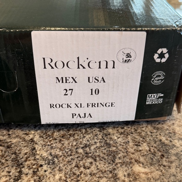 Rock'em Brandy Tall Fringe Wide Calf Friendly Snip Toe Cowgirl Boot Sz 10 - Picture 12 of 12